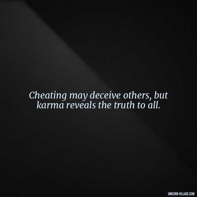 Cheating may deceive others, but karma reveals the truth to all. - Revenge Karma About Cheating Quotes