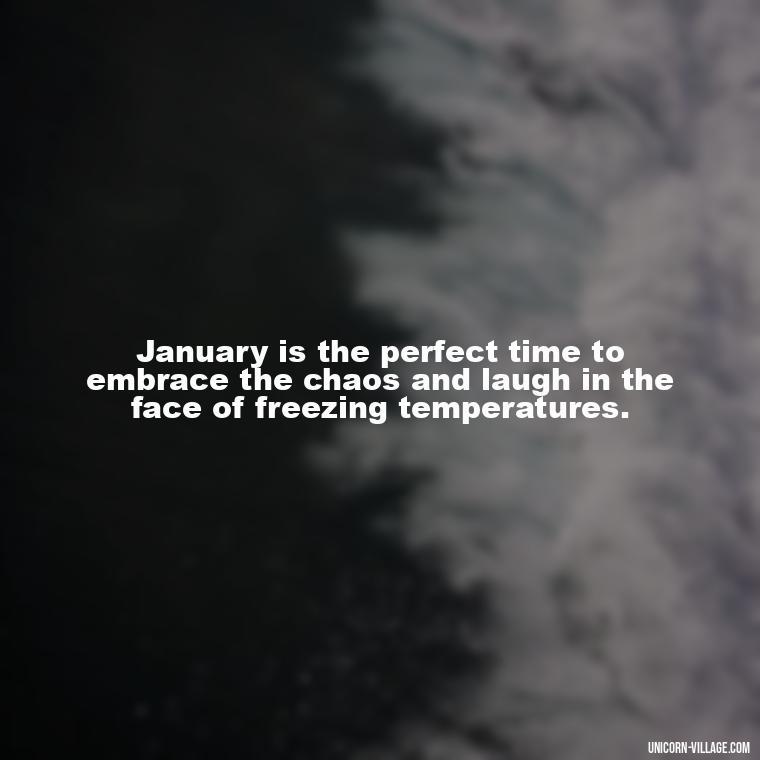 January is the perfect time to embrace the chaos and laugh in the face of freezing temperatures. - January Funny Quotes