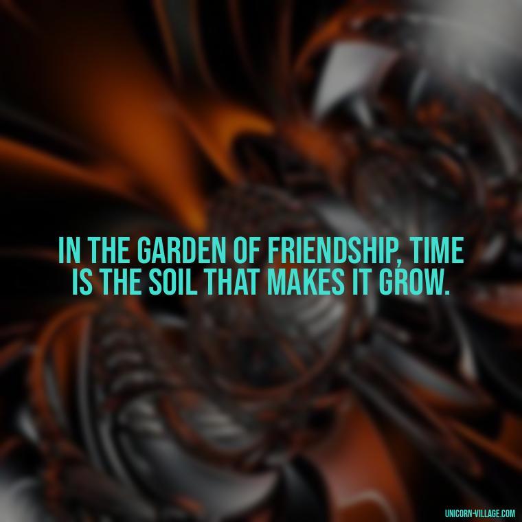 In the garden of friendship, time is the soil that makes it grow. - 10 Years Of Friendship And Still Counting Quotes