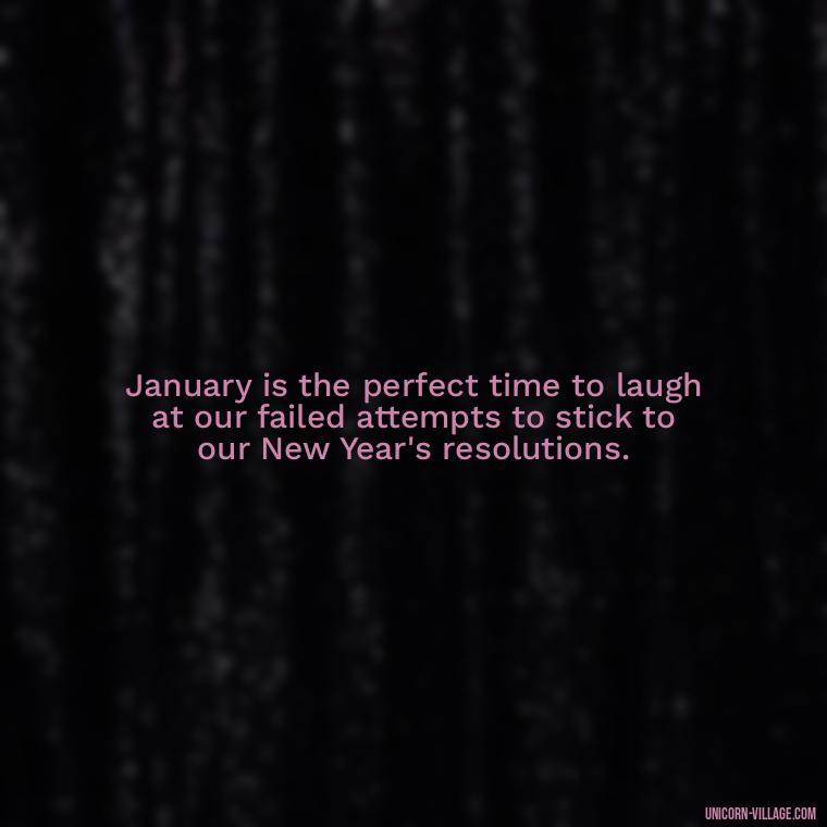 January is the perfect time to laugh at our failed attempts to stick to our New Year's resolutions. - January Funny Quotes