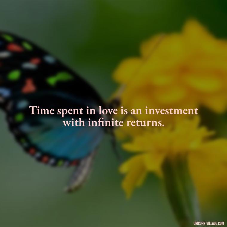Time spent in love is an investment with infinite returns. - Time Pass Love Quotes