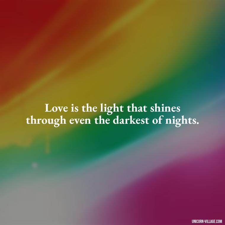 Love is the light that shines through even the darkest of nights. - Quotes By Aphrodite