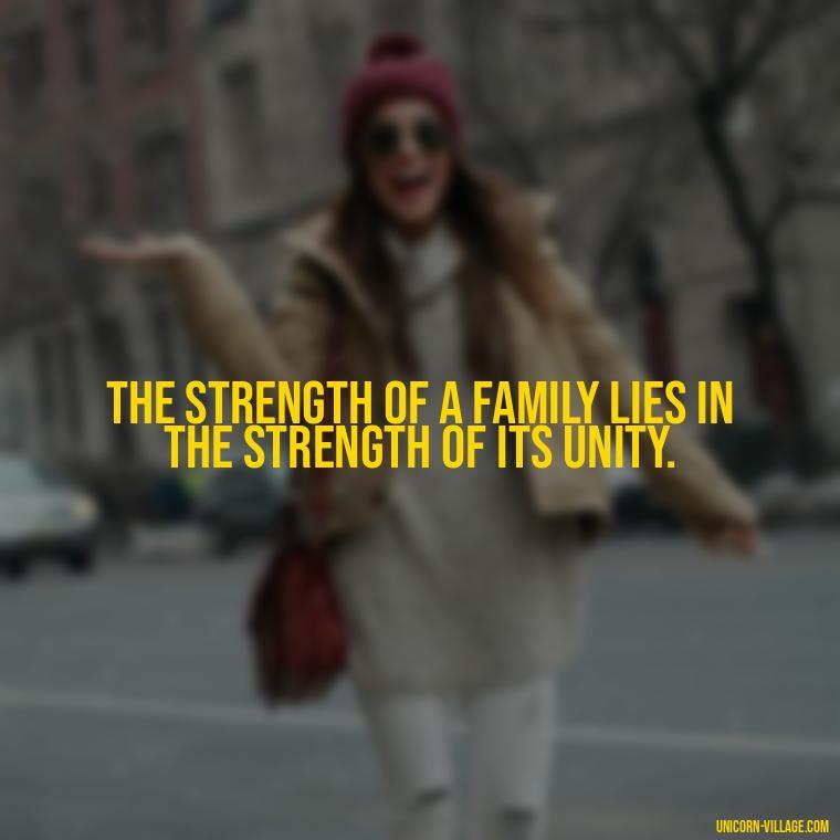 The strength of a family lies in the strength of its unity. - Islamic Quotes About Family