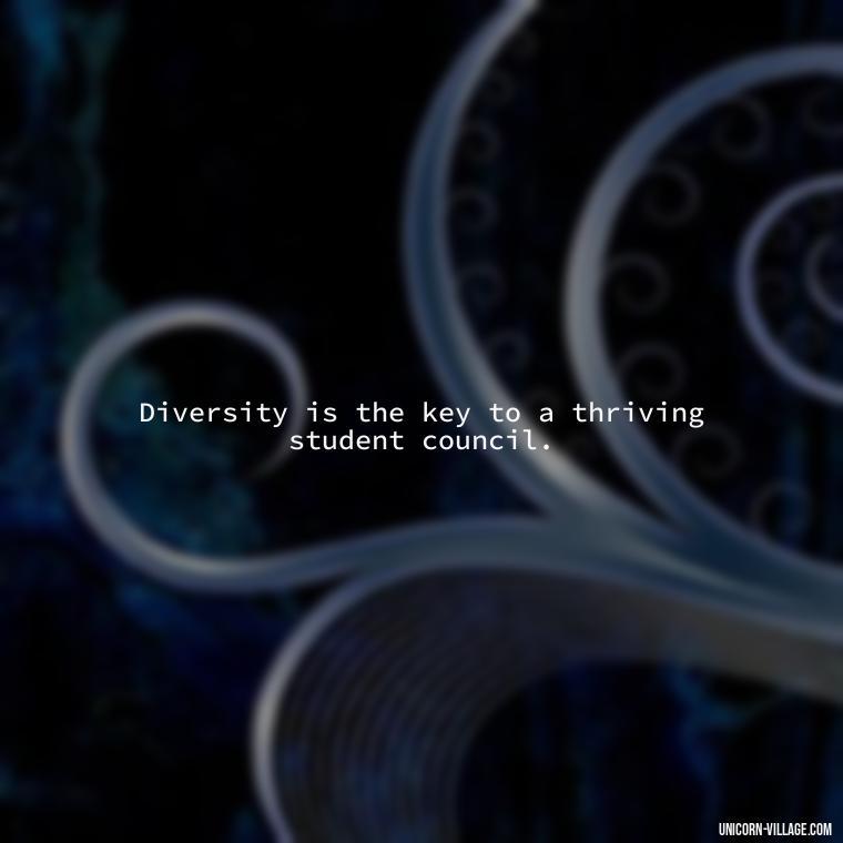 Diversity is the key to a thriving student council. - Student Council Quotes