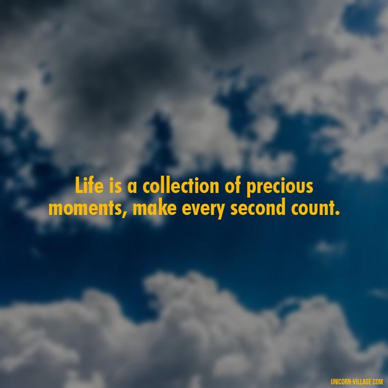 Life is a collection of precious moments, make every second count. - Precious Moments Quotes