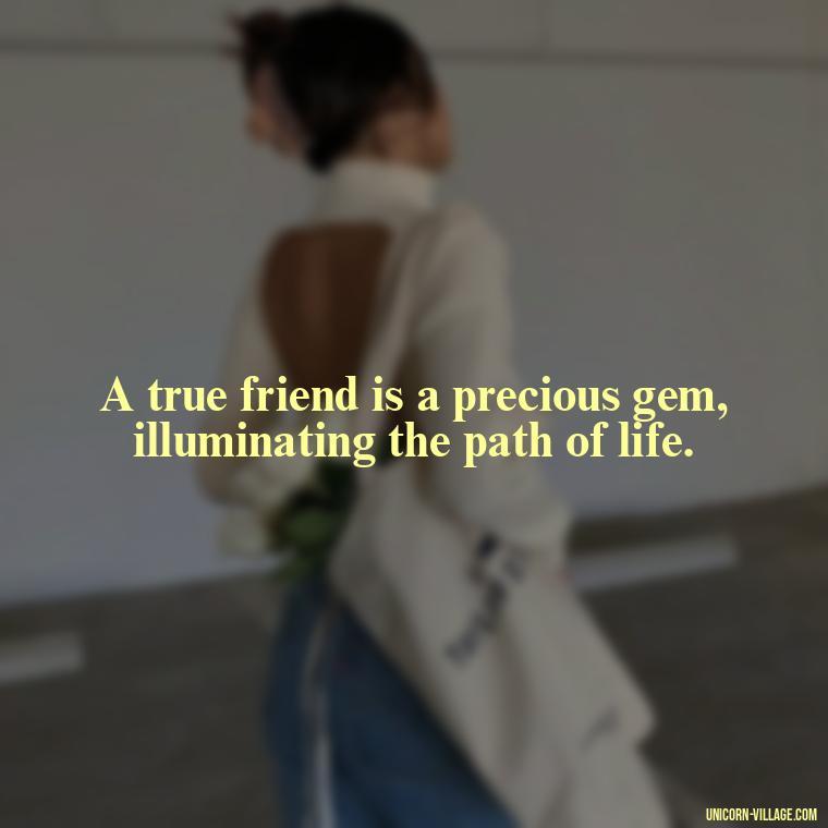 A true friend is a precious gem, illuminating the path of life. - Rumi Quotes About Friendship
