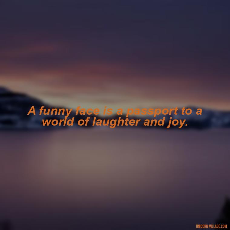 A funny face is a passport to a world of laughter and joy. - Funny Face Expression Quotes
