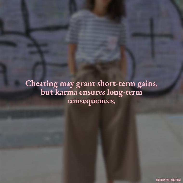 Cheating may grant short-term gains, but karma ensures long-term consequences. - Revenge Karma About Cheating Quotes