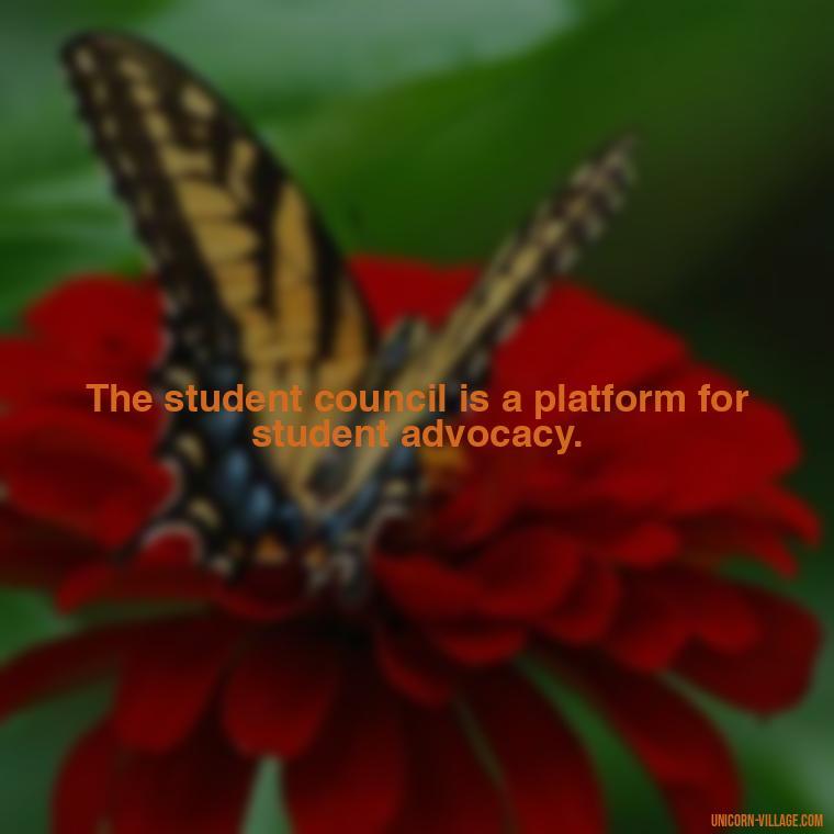The student council is a platform for student advocacy. - Student Council Quotes