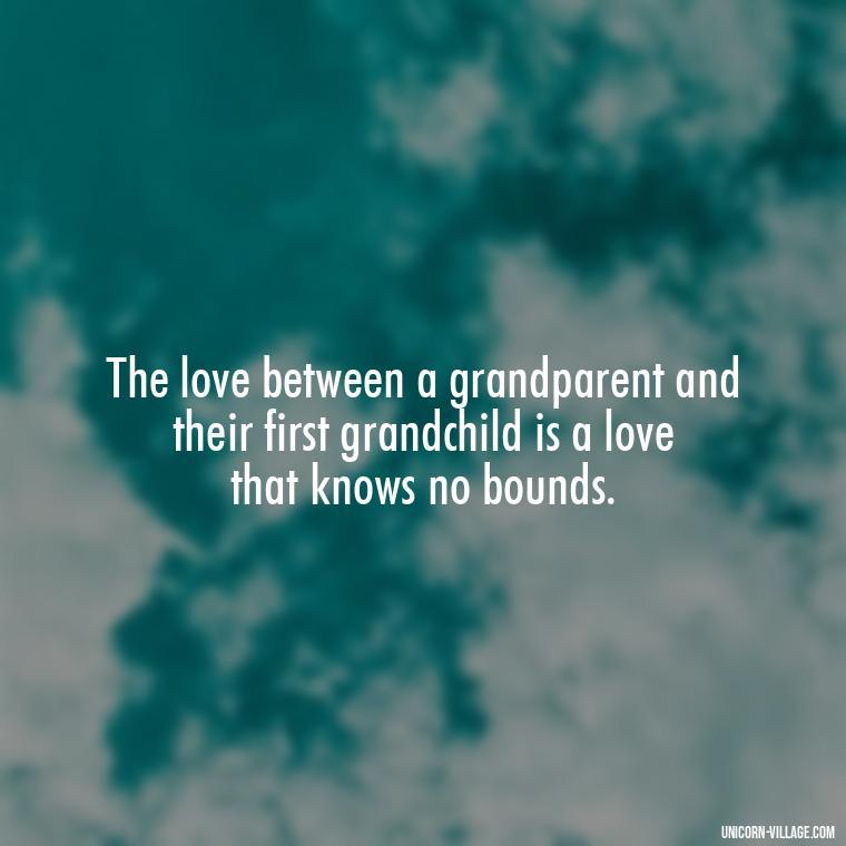 The love between a grandparent and their first grandchild is a love that knows no bounds. - 1St First Grandchild Quotes